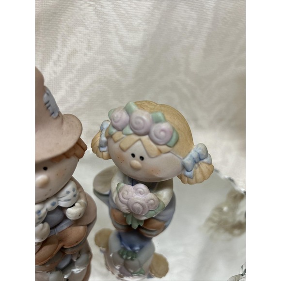 Bumpkins Bisque Porcelain Bride & Groom Figurines Fabrizio George Cake Toppers - Picture 3 of 10